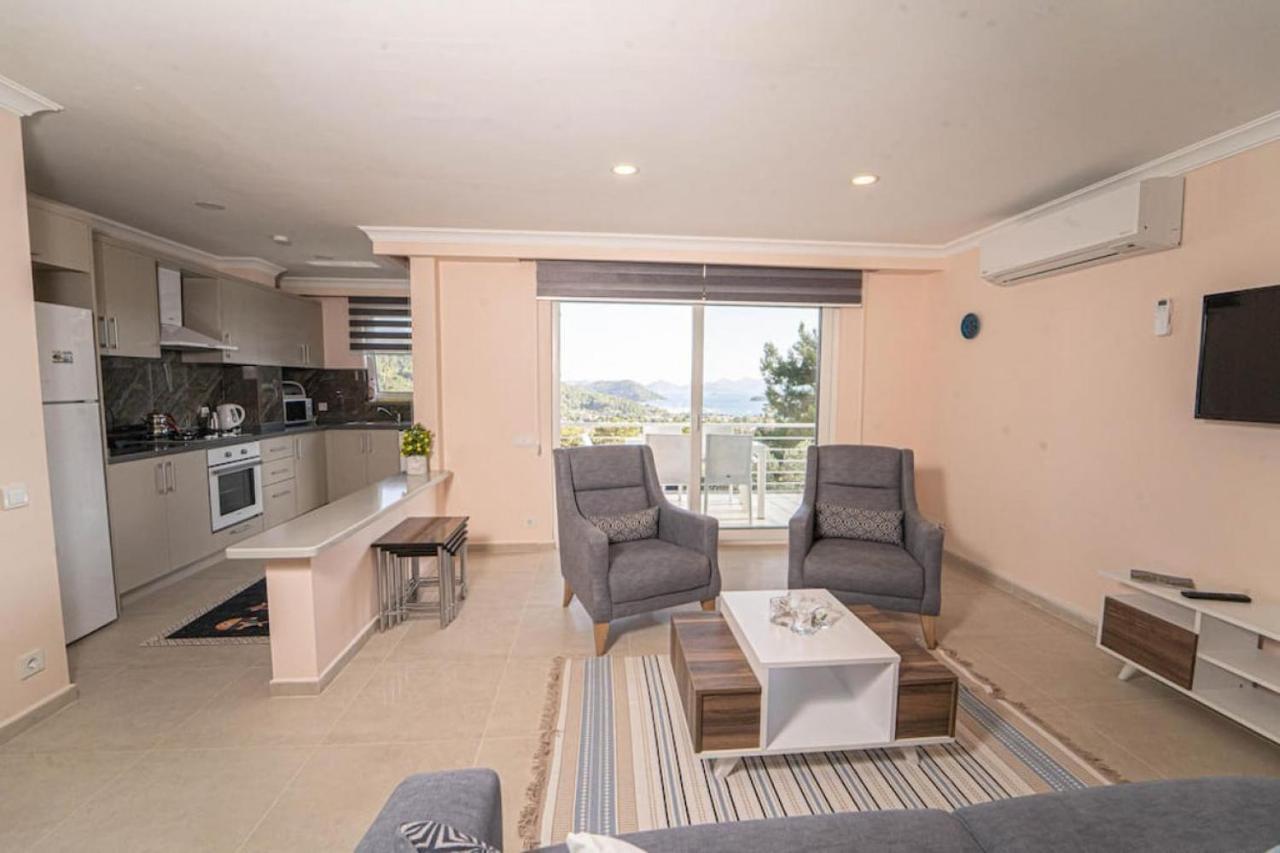 Amazing Duplex With Fascinating View And Shared Pool In Gocek *