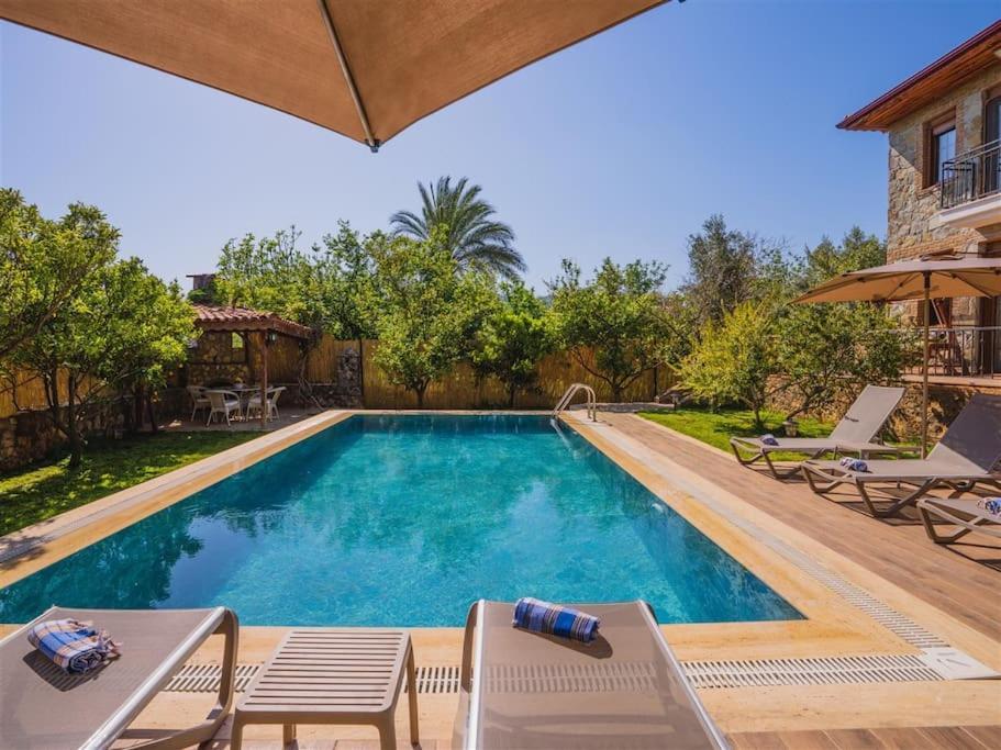 Villa Kayakoey'de Oezel Havuzlu Muhafazakar Kaya