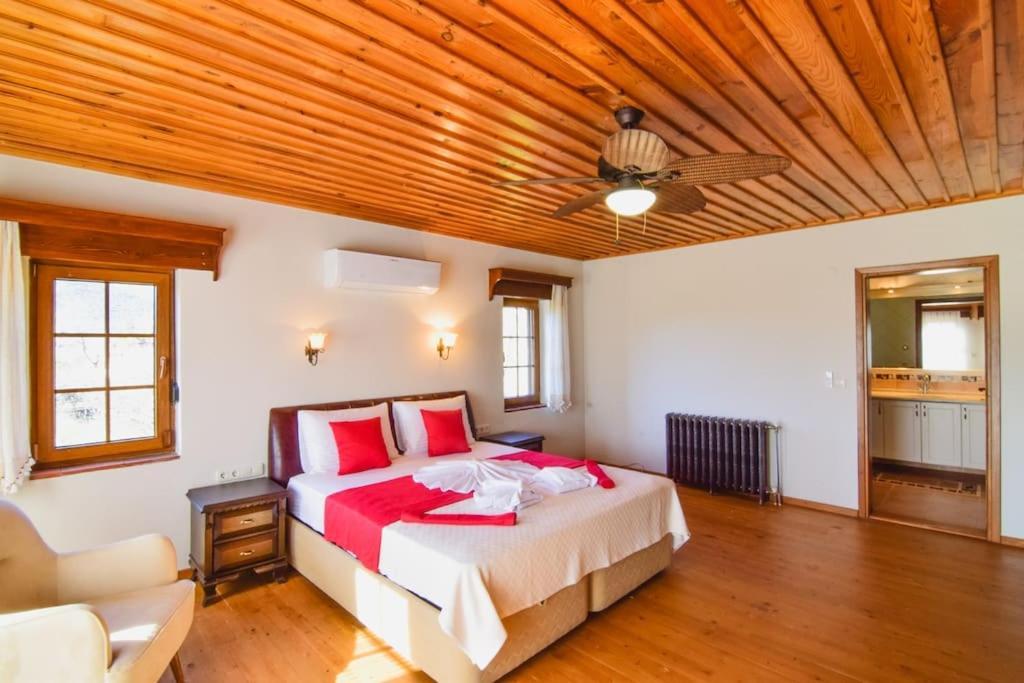 Kayakoey'de Oezel Havuzlu Muhafazakar Kaya Villa Fethiye